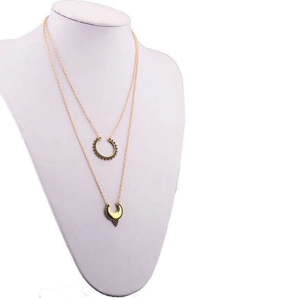 3/$20...Double Layered Antique Gold Necklace - Picture 3 of 4